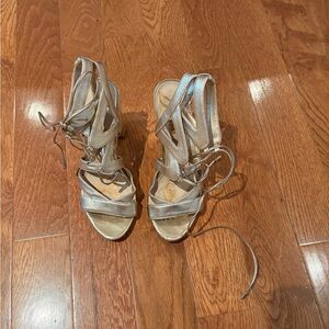 Elegant Silver Strappy Women's Sandals